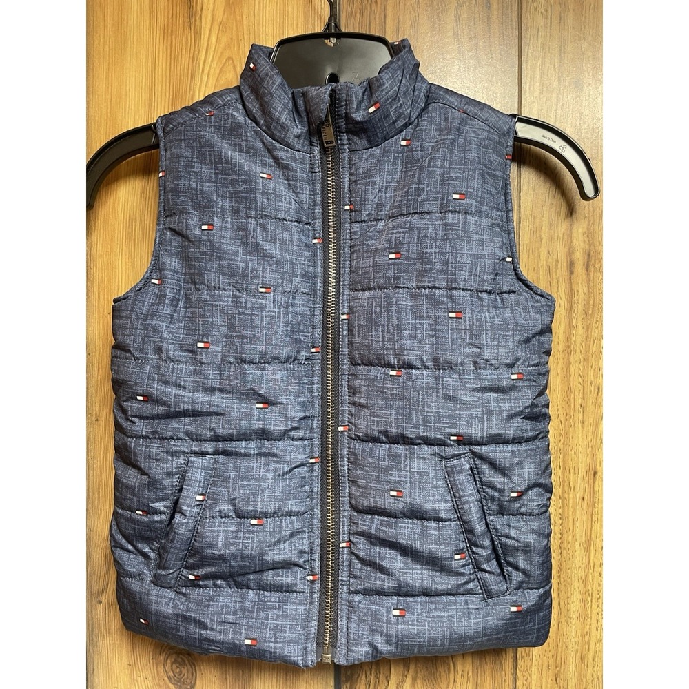 Tommy Hilfiger Puffer Vest Boys Toddler 4T Navy Blue Logo Zip